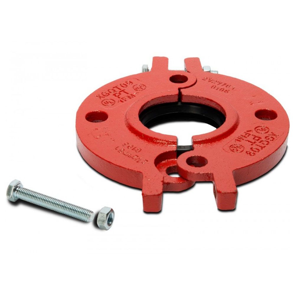 Grooved split adapter flange